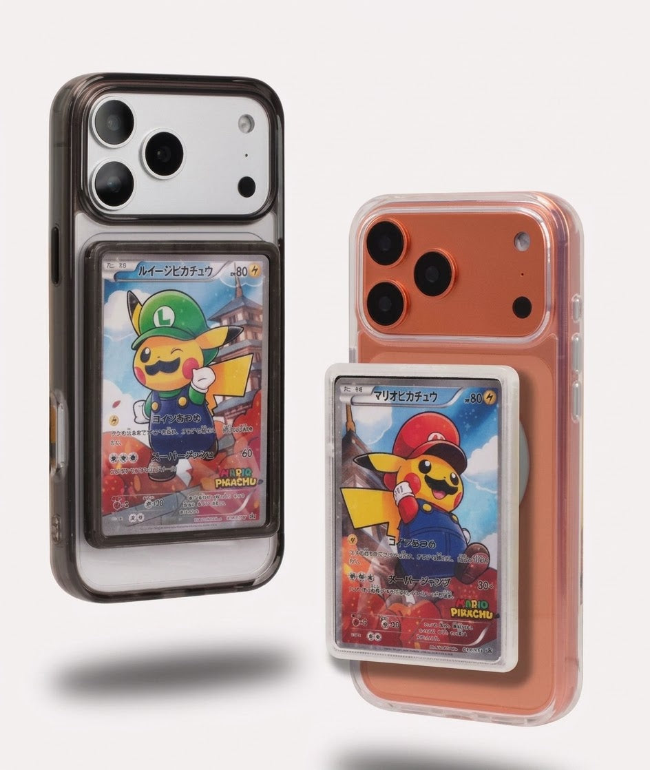 Cover Custodia MagSafe Porta Carte Collezionabili Trasparente Pokémon onepiece