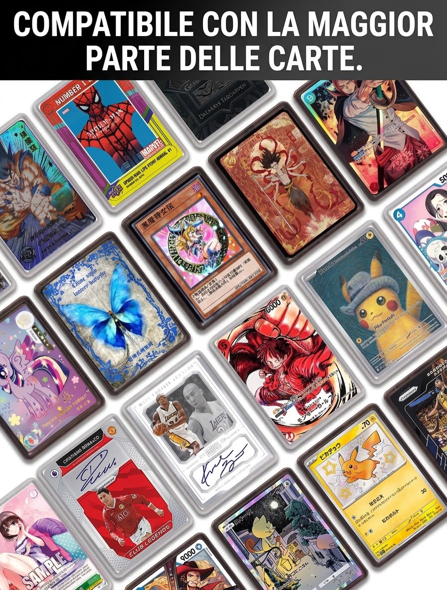 Cover Custodia MagSafe Porta Carte Collezionabili Trasparente Pokémon onepiece